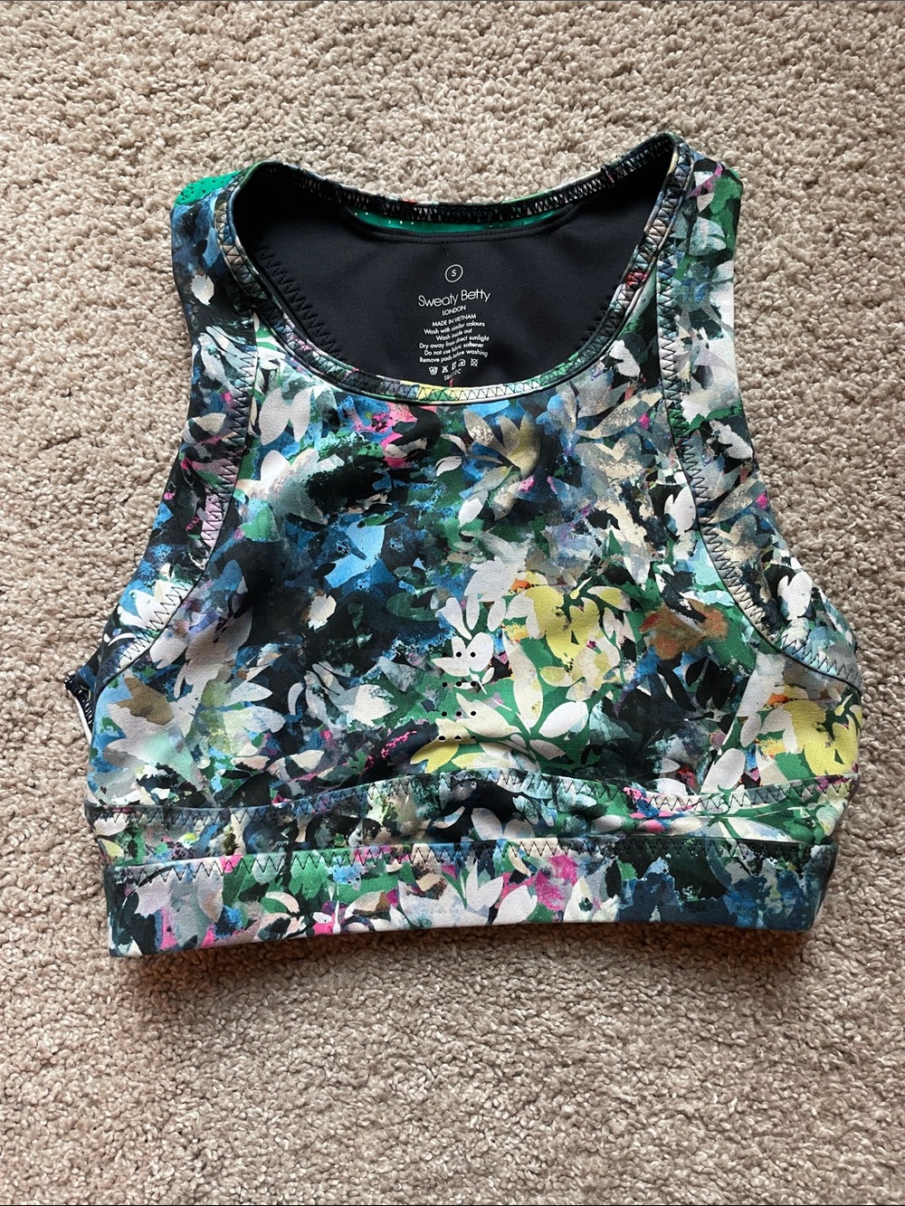 Sweaty Betty Multicolor Floral High-Neck Sports Bra